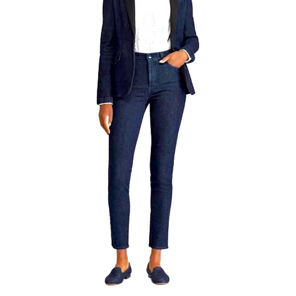 NEW Lauren Ralph Lauren Regal Skinny jeans black tuxedo stripe dark wash